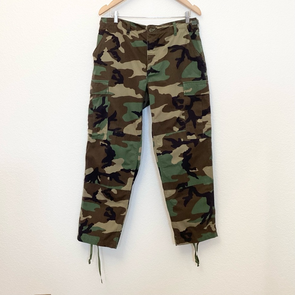 Military Issue 32 x 28.5 Med Short Hot Weather Trouser Woodland Camo Cargo Pants